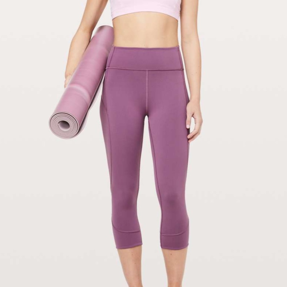High-Rise Mauve Capri Leggings